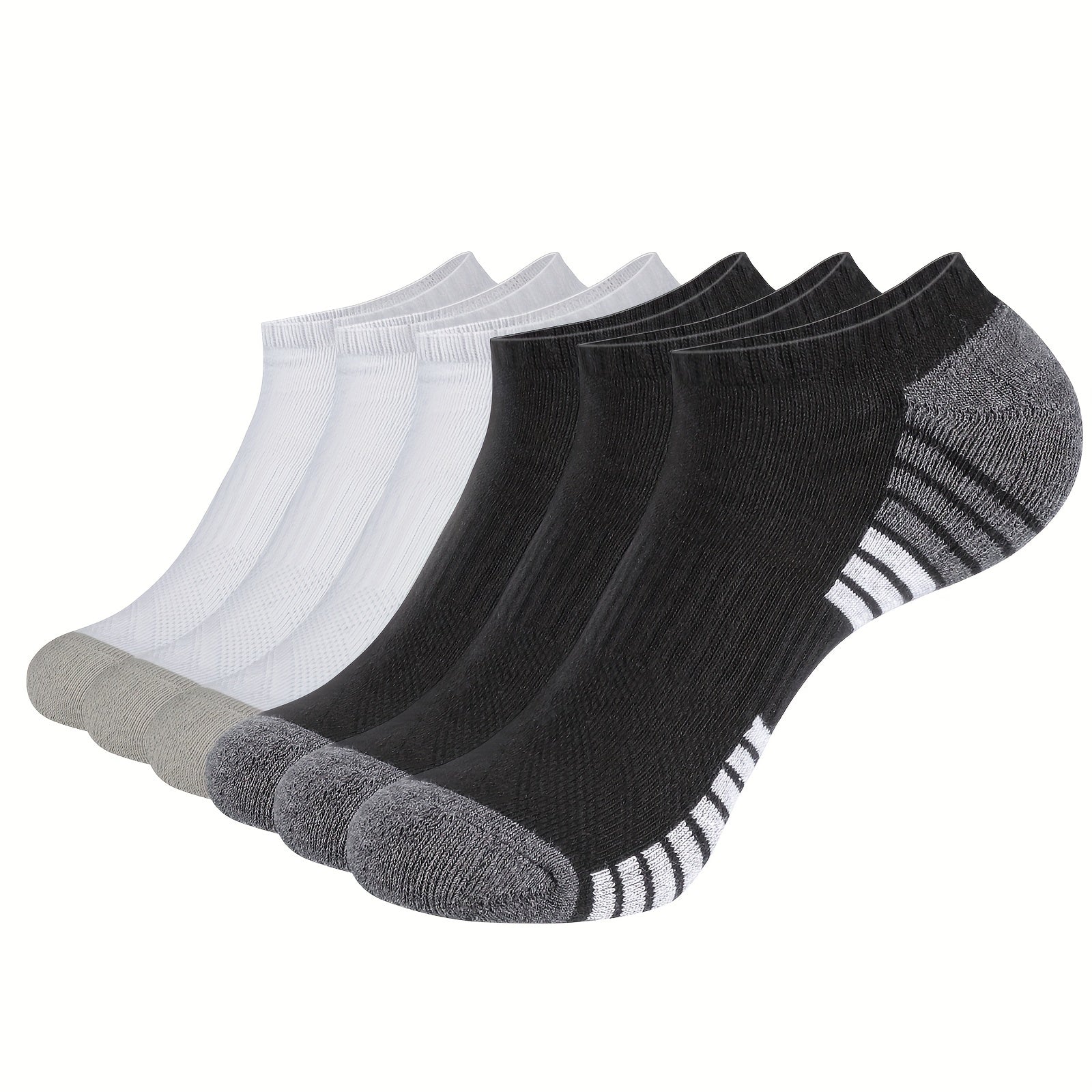 6 Pairs Cushioned No Show Ankle Socks