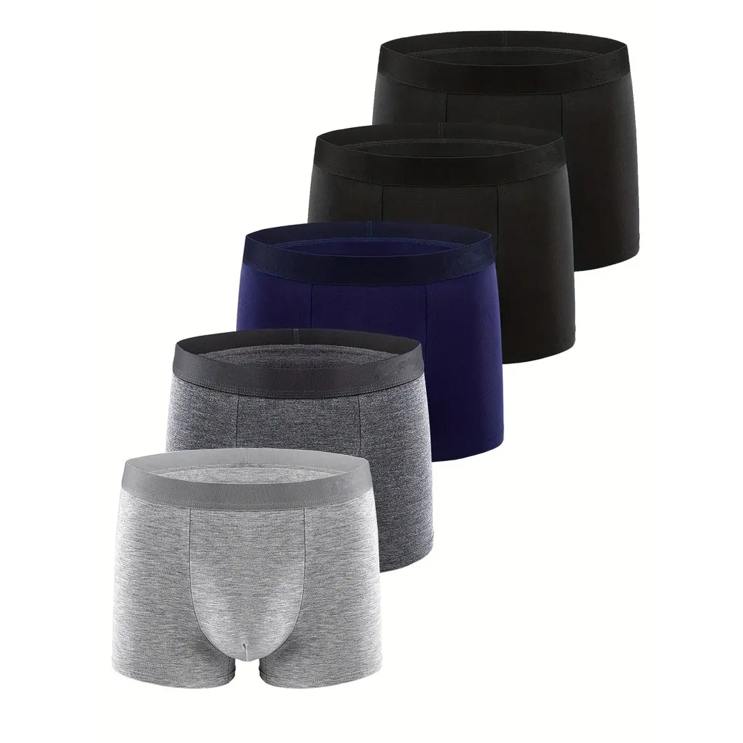 5 Pack Men's Breathable Cotton Boxer Briefs