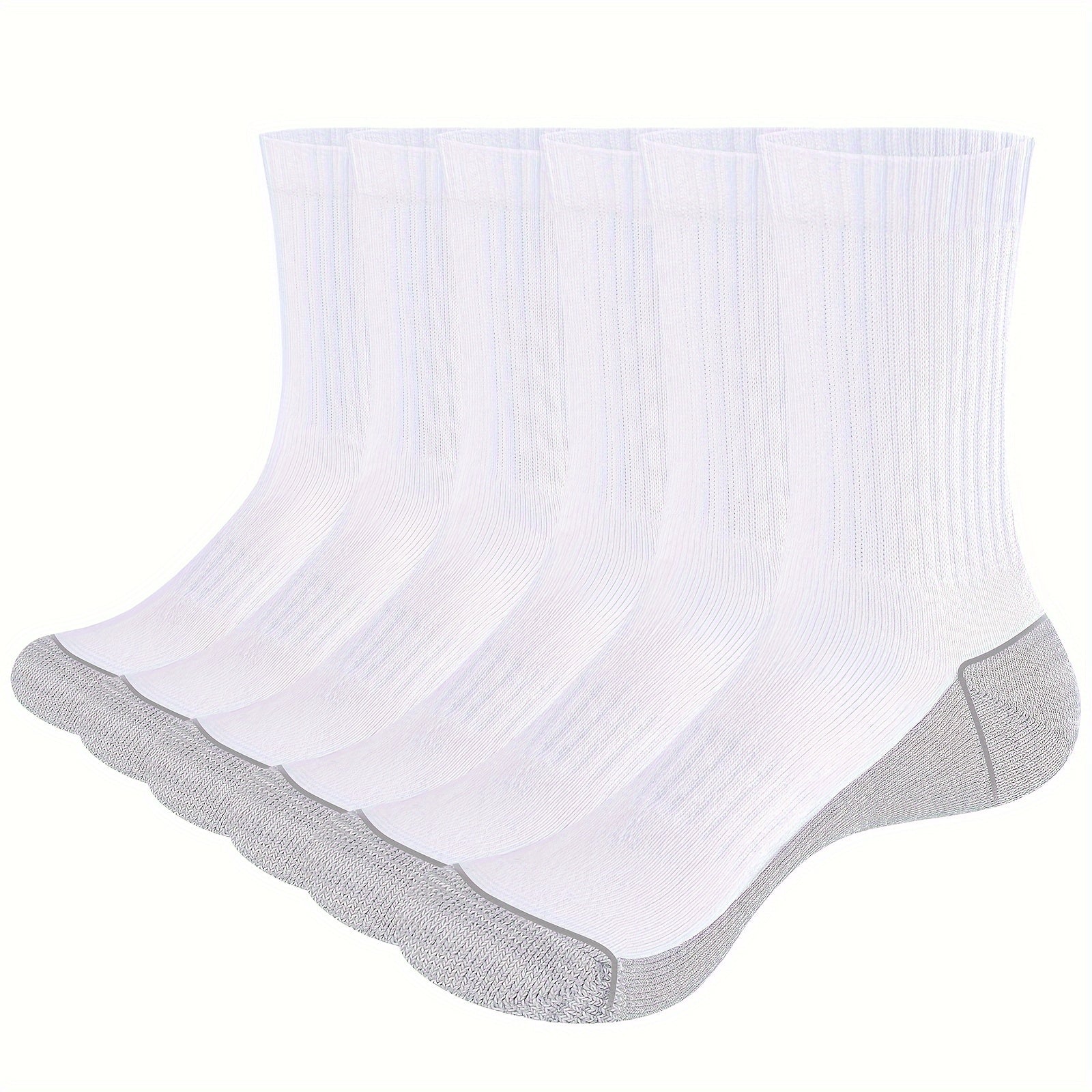 6 Pairs Cushioned Moisture-Wicking Work Socks
