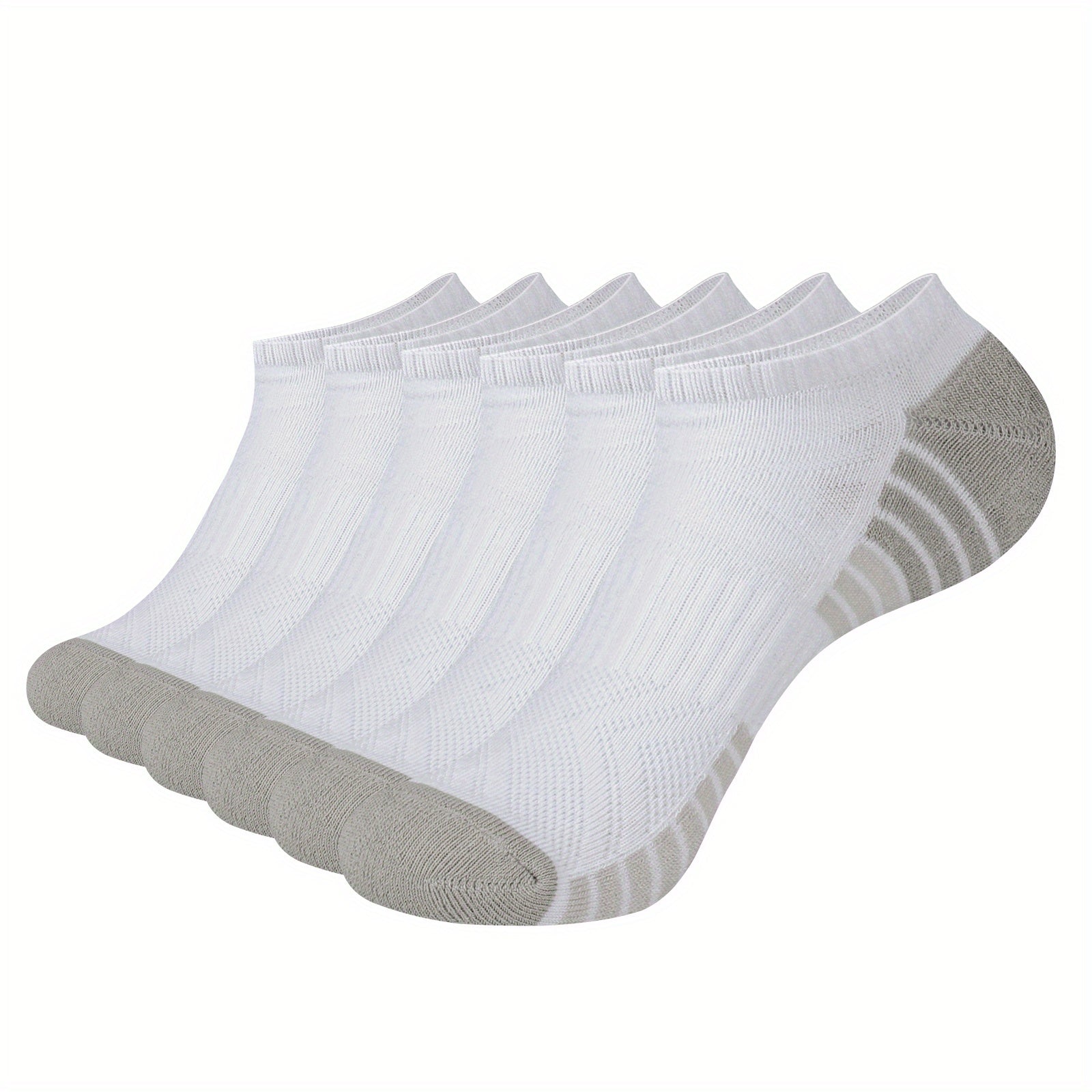 6 Pairs Cushioned No Show Ankle Socks