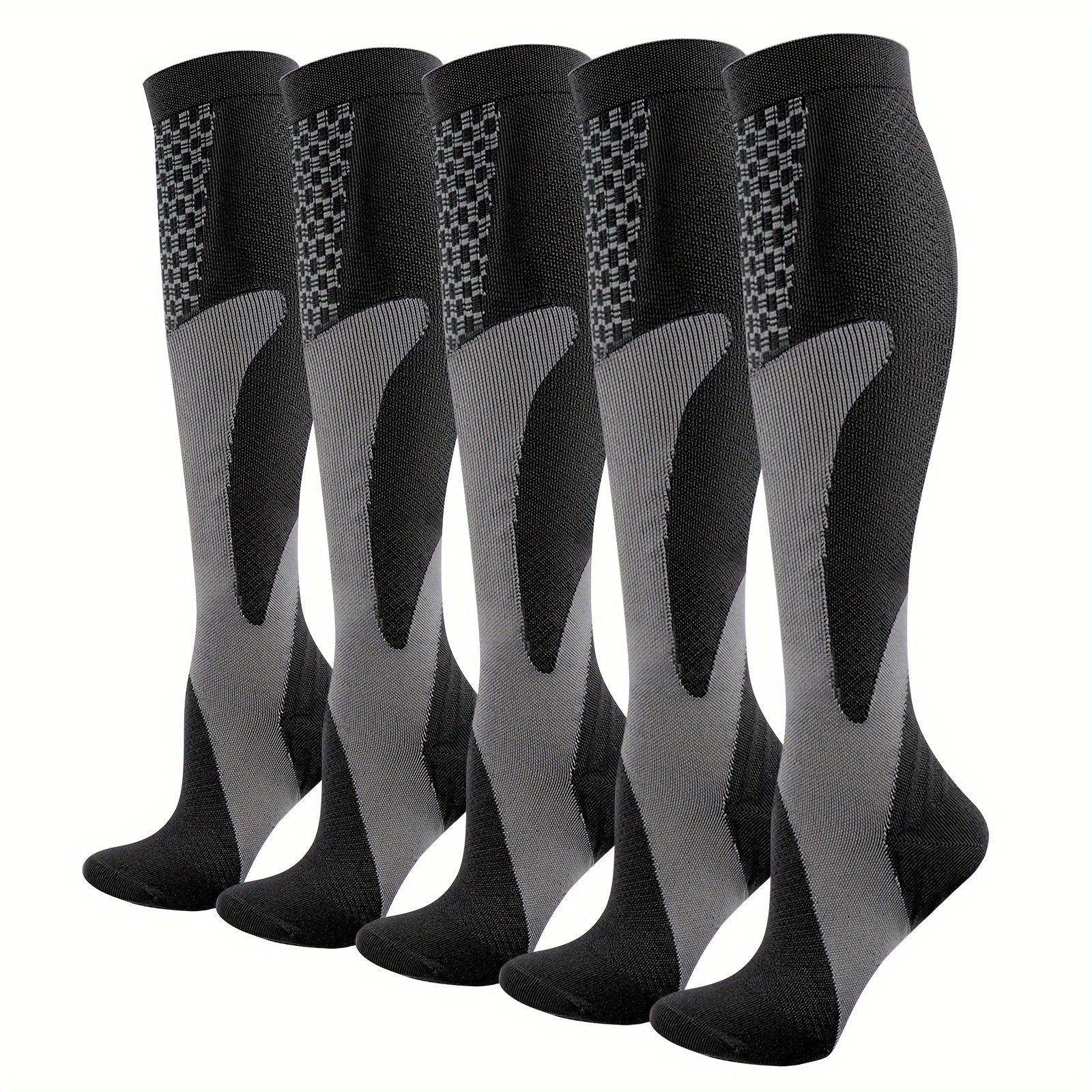 5 Pairs Compression Knee High Socks
