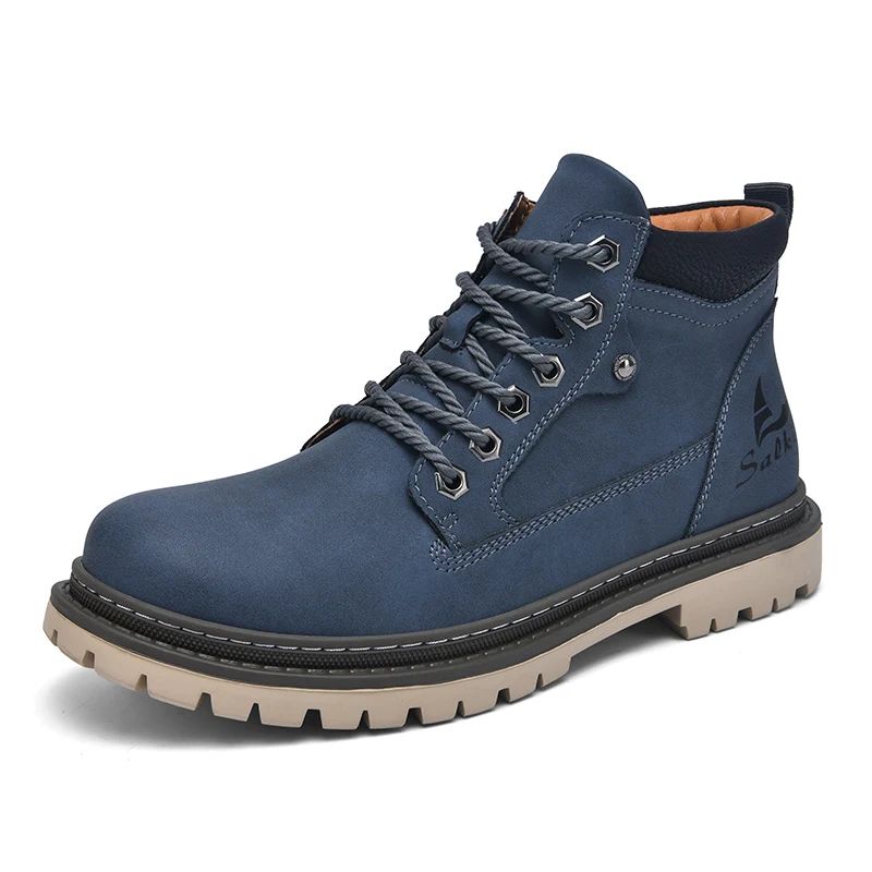 Handcrafted Leather Ankle Boots for Men - Slip-Resistant Comfort