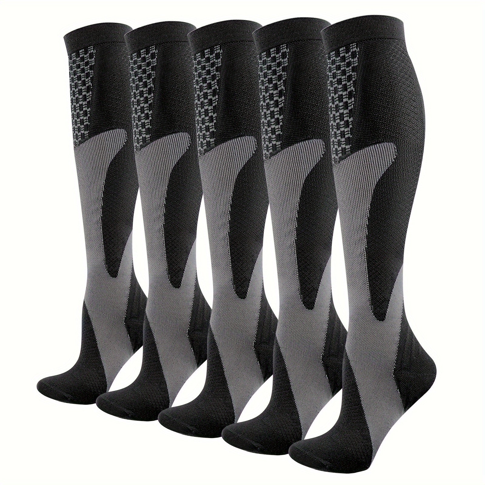 5 Pairs Compression Knee High Socks