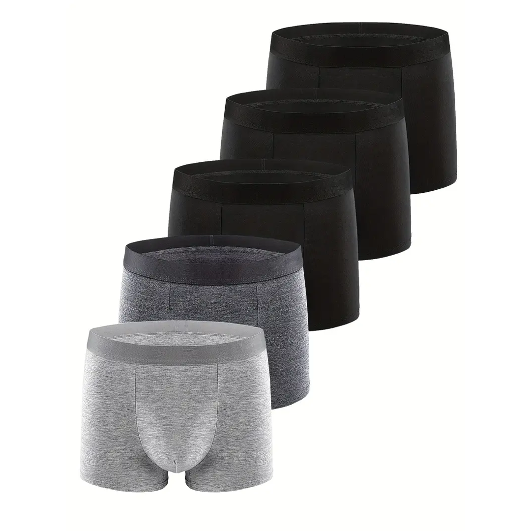 5 Pack Men's Breathable Cotton Boxer Briefs
